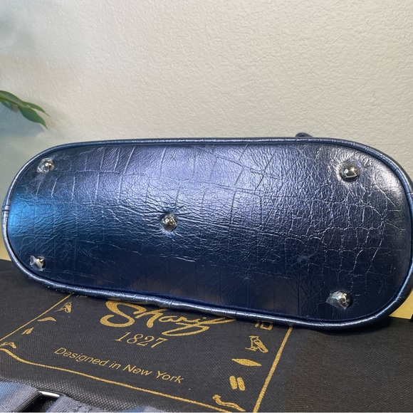 Sharif Legacy Croco Embossed Setosa Leather City Satchel - Picture 9 of 13